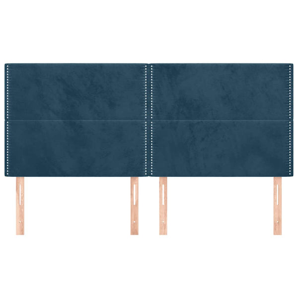 Kopfteil Dunkelblau 200 x 5 x 118/128 cm Samt