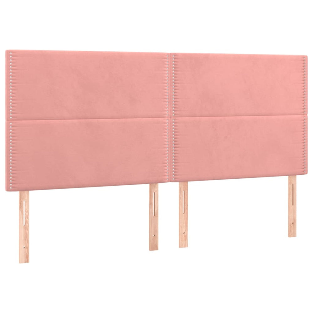 Kopfteil Rosa 200 x 5 x 118/128 cm Samt