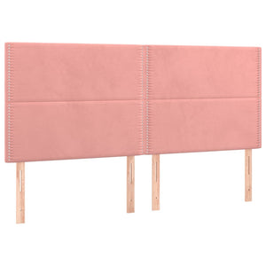 Kopfteil Rosa 200 x 5 x 118/128 cm Samt
