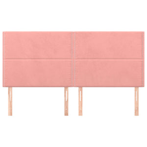 Kopfteil Rosa 200 x 5 x 118/128 cm Samt