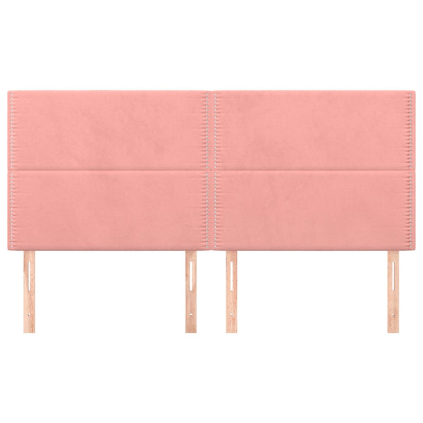 Kopfteil Rosa 200 x 5 x 118/128 cm Samt
