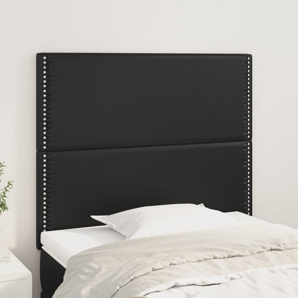 Kopfteil Schwarz 90x5x118/128 cm Kunstleder