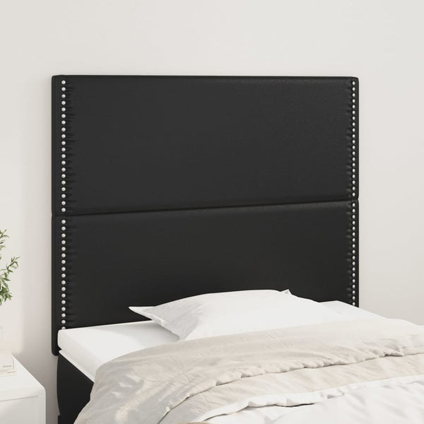Kopfteil Schwarz 90x5x118/128 cm Kunstleder