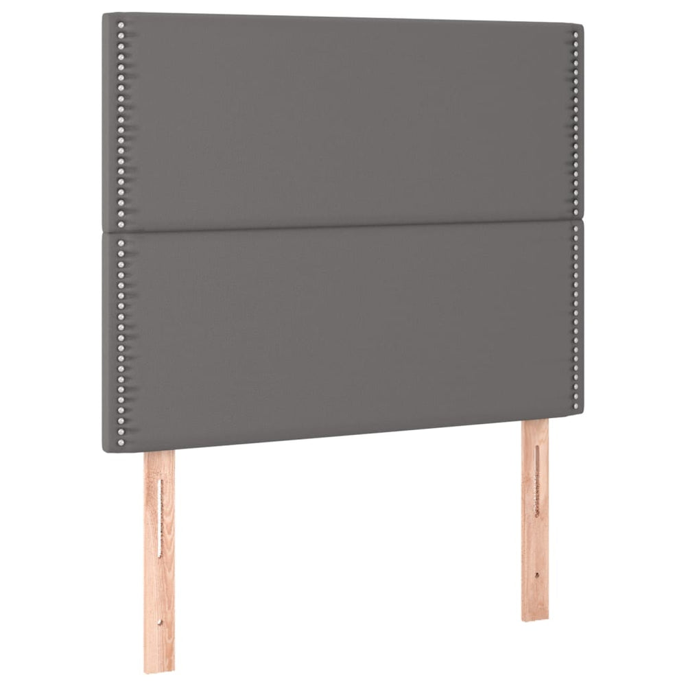 Kopfteil Grau 90x5x118/128 cm Kunstleder