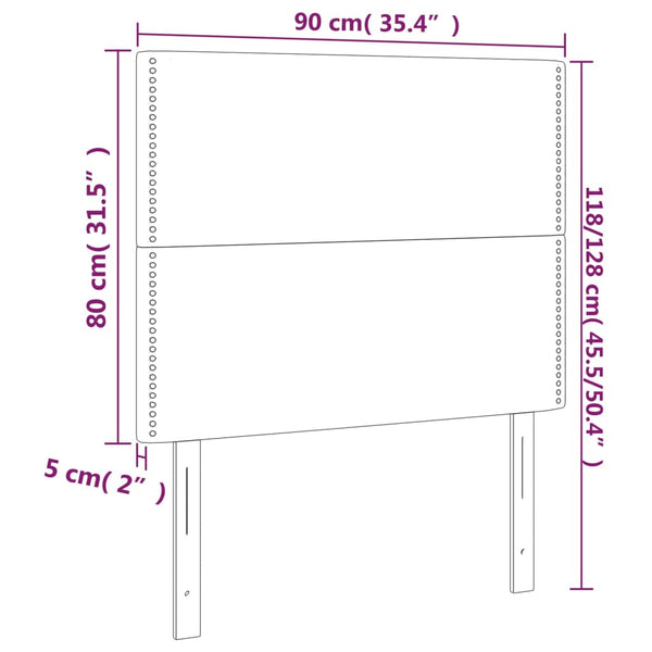 Kopfteil Grau 90x5x118/128 cm Kunstleder