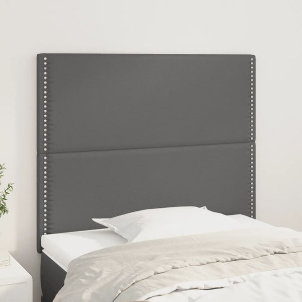 Kopfteil Grau 90x5x118/128 cm Kunstleder
