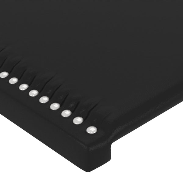 Kopfteil Schwarz 100x5x118/128 cm Kunstleder