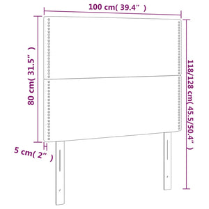 Kopfteil Schwarz 100x5x118/128 cm Kunstleder