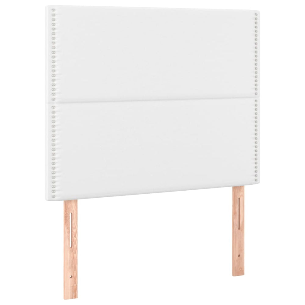 Kopfteil Weiß 100x5x118/128 cm Kunstleder
