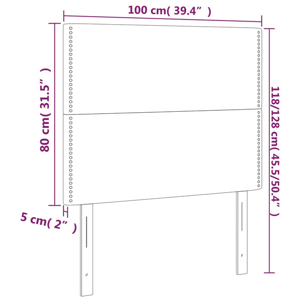 Kopfteil Weiß 100x5x118/128 cm Kunstleder