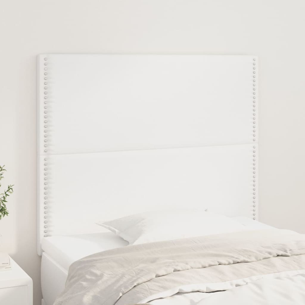 Kopfteil Weiß 100x5x118/128 cm Kunstleder