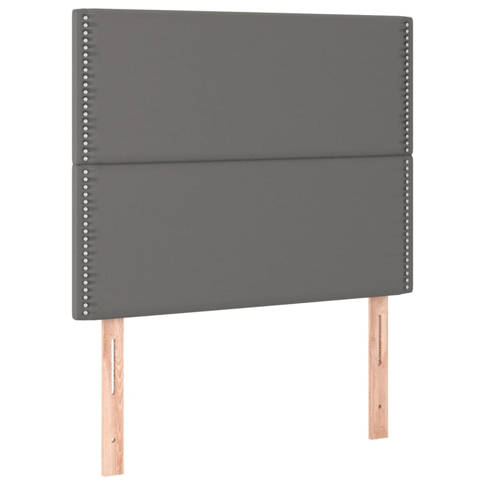 Kopfteil Grau 100x5x118/128 cm Kunstleder