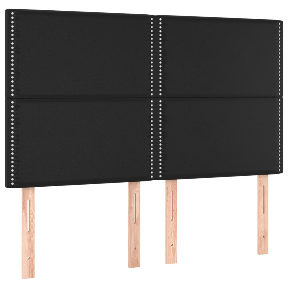 Kopfteil Schwarz 144x5x118/128 cm Kunstleder