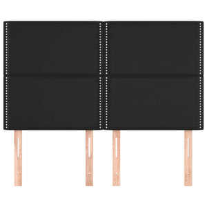 Kopfteil Schwarz 144x5x118/128 cm Kunstleder