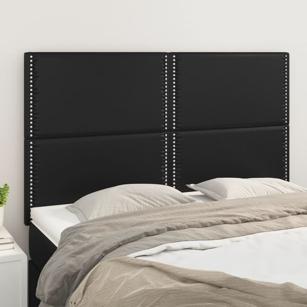 Kopfteil Schwarz 144x5x118/128 cm Kunstleder