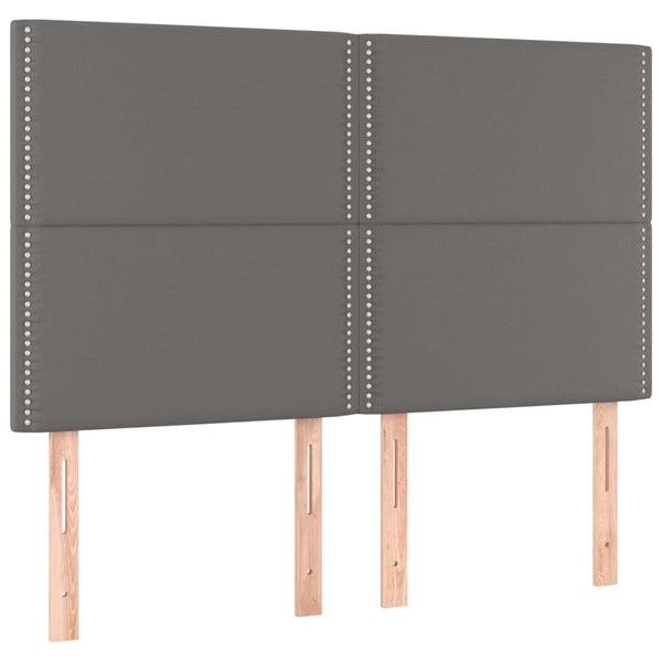 Kopfteil Grau 144x5x118/128 cm Kunstleder