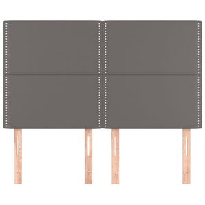 Kopfteil Grau 144x5x118/128 cm Kunstleder