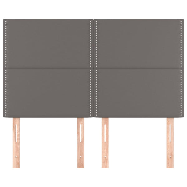 Kopfteil Grau 144x5x118/128 cm Kunstleder