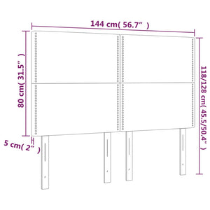 Kopfteil Grau 144x5x118/128 cm Kunstleder