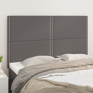 Kopfteil Grau 144x5x118/128 cm Kunstleder