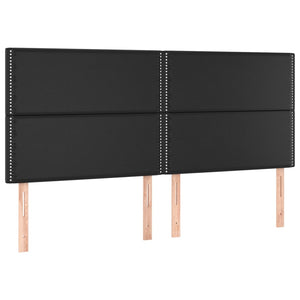 Kopfteil Schwarz 180x5x118/128 cm Kunstleder