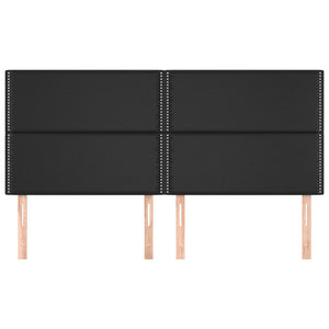 Kopfteil Schwarz 180x5x118/128 cm Kunstleder