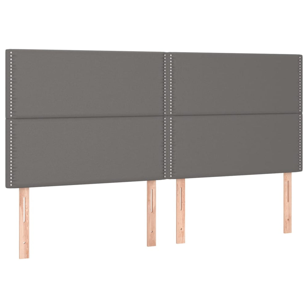 Kopfteil Grau 180x5x118/128 cm Kunstleder