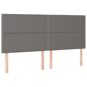 Kopfteil Grau 180x5x118/128 cm Kunstleder
