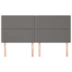 Kopfteil Grau 180x5x118/128 cm Kunstleder
