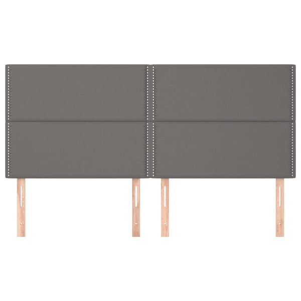 Kopfteil Grau 180x5x118/128 cm Kunstleder