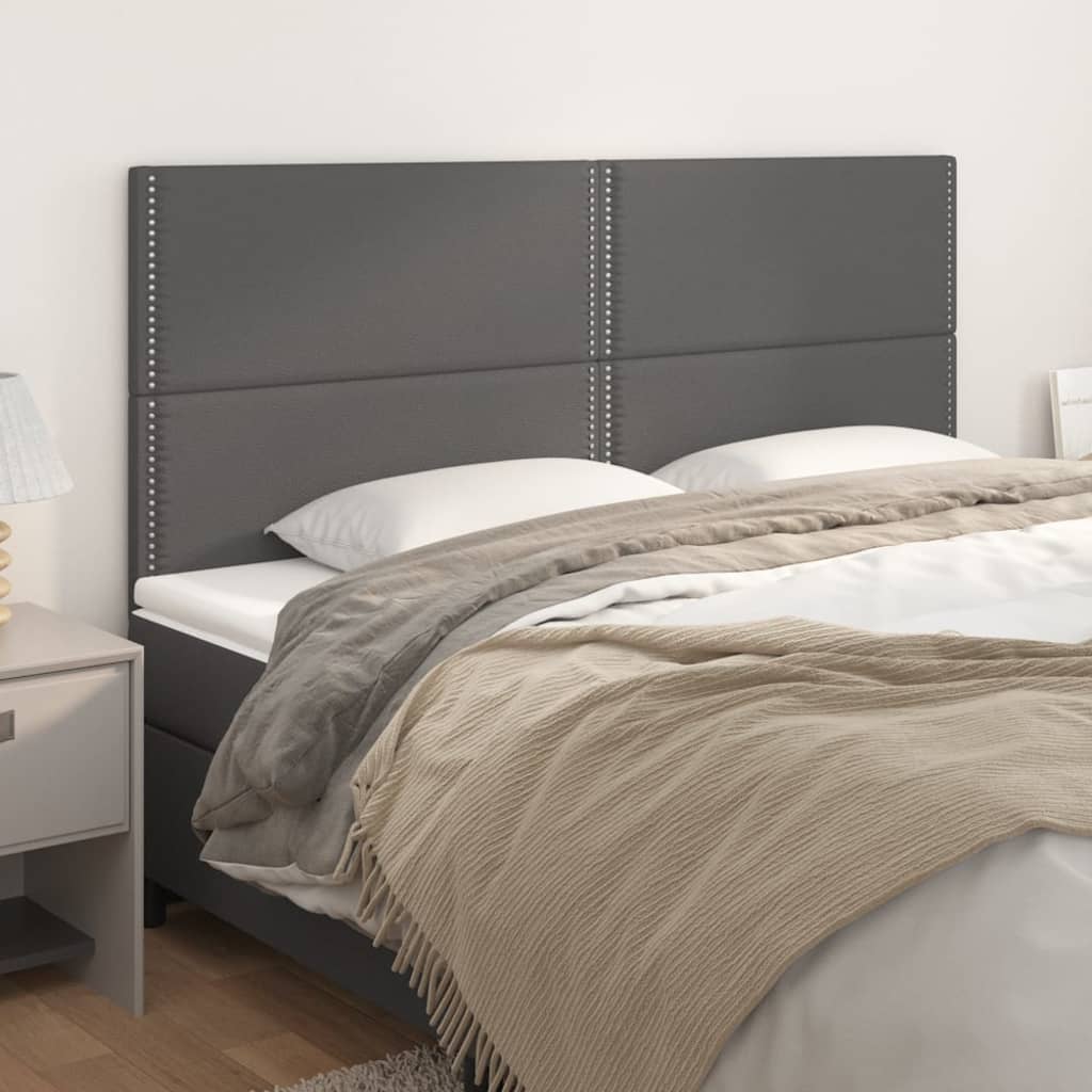 Kopfteil Grau 180x5x118/128 cm Kunstleder