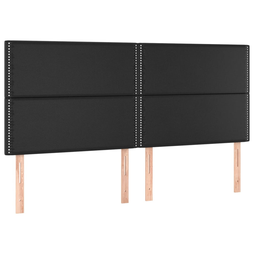 Kopfteil Schwarz 200x5x118/128 cm Kunstleder