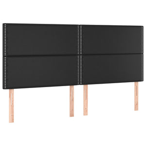 Kopfteil Schwarz 200x5x118/128 cm Kunstleder