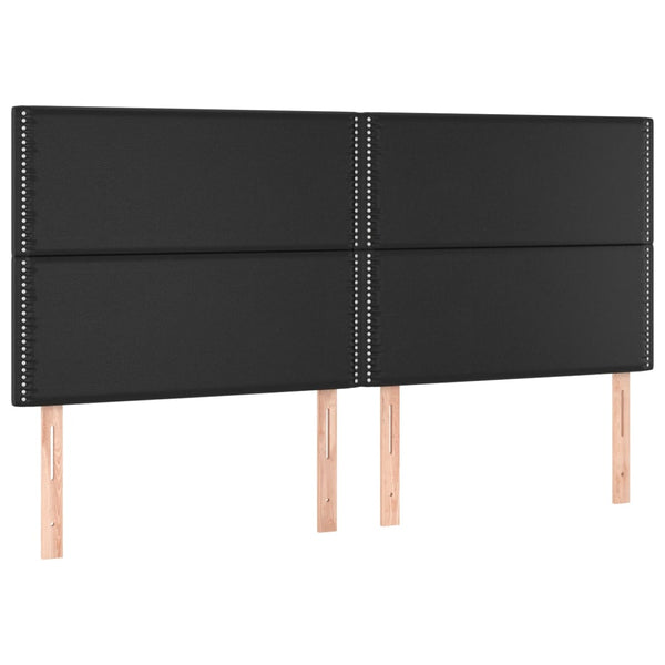 Kopfteil Schwarz 200x5x118/128 cm Kunstleder