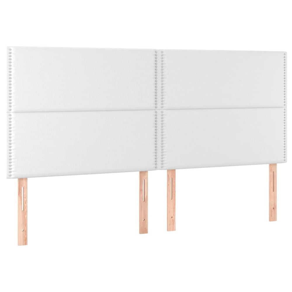 Kopfteil Weiß 200x5x118/128 cm Kunstleder