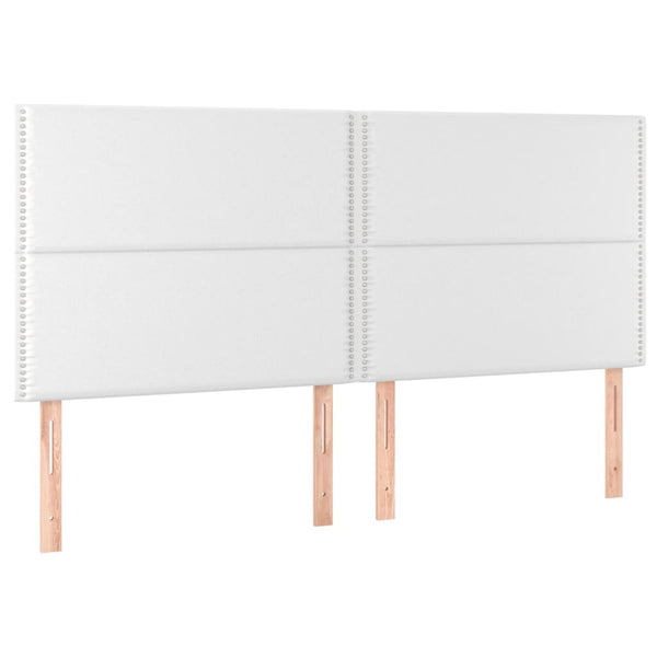 Kopfteil Weiß 200x5x118/128 cm Kunstleder