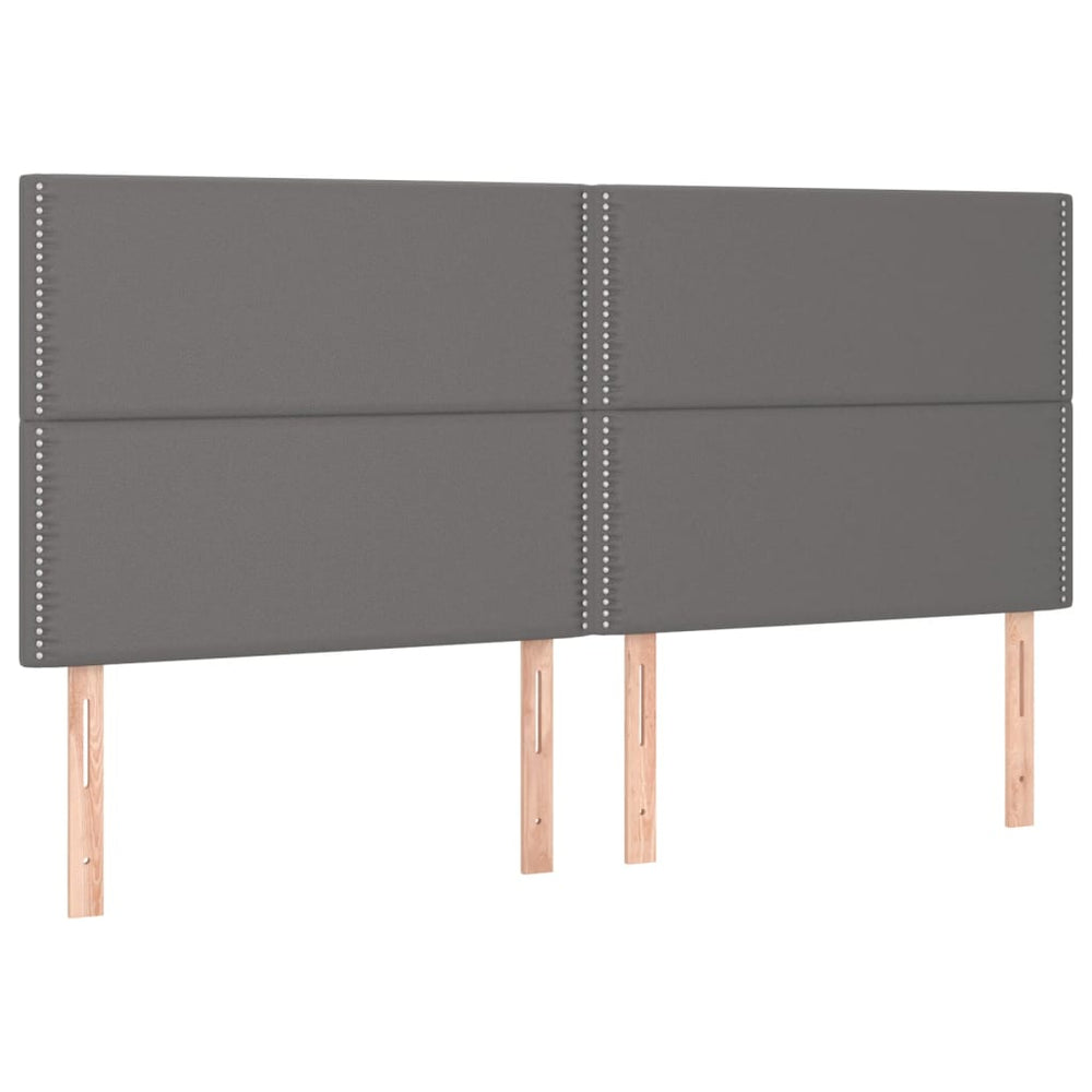 Kopfteil Grau 200x5x118/128 cm Kunstleder