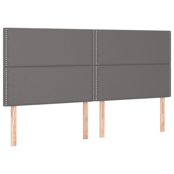 Kopfteil Grau 200x5x118/128 cm Kunstleder