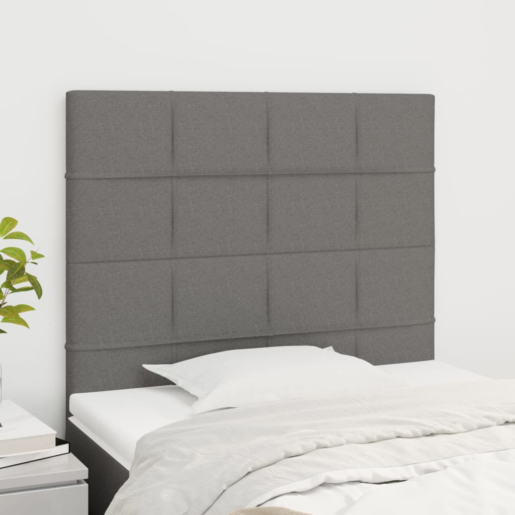 Kopfteil Dunkelgrau 80 x 5 x 118/128 cm Stoff