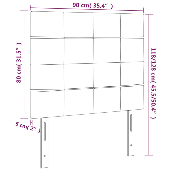 Kopfteil Hellgrau 90x5x118/128 cm Stoff