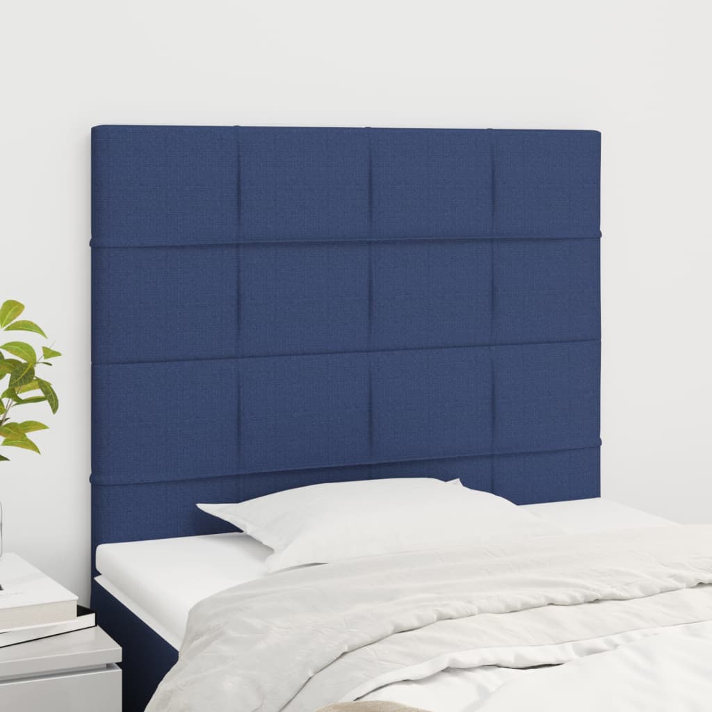 Kopfteil Blau 90x5x118/128 cm Stoff