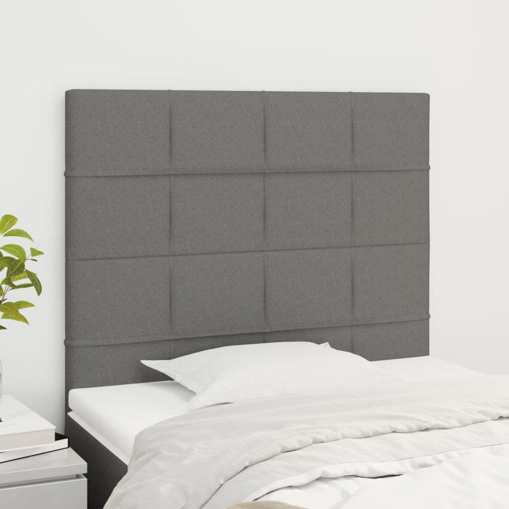 Kopfteil Dunkelgrau 100 x 5 x 118/128 cm Stoff