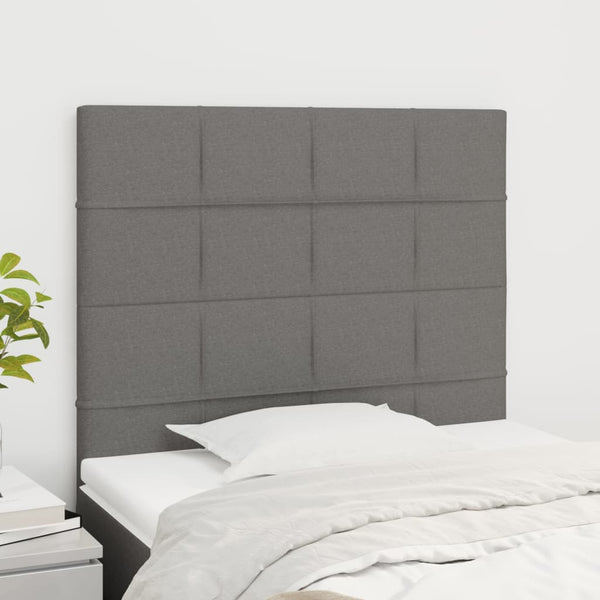 Kopfteil Dunkelgrau 100 x 5 x 118/128 cm Stoff