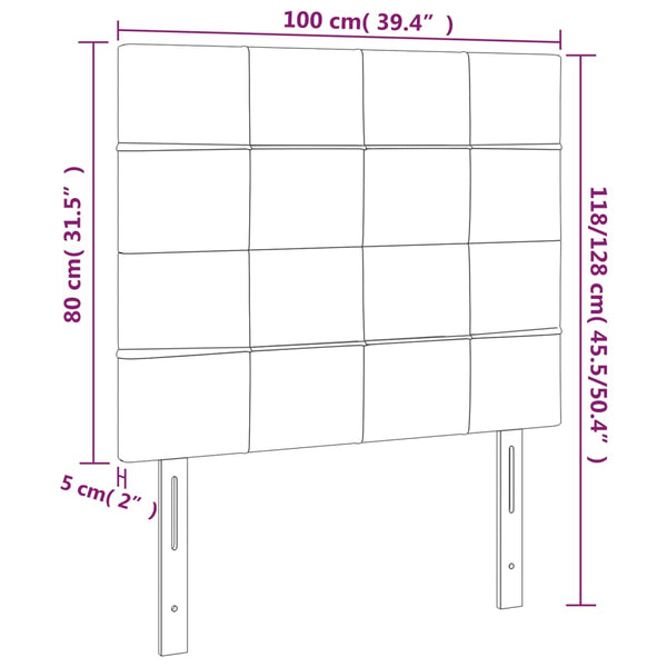 Kopfteil Creme 100x5x118/128 cm Stoff