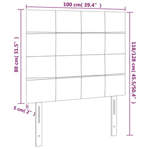 Kopfteil Blau 100 x 5 x 118/128 cm Stoff