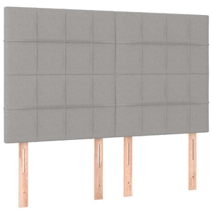 Kopfteil Hellgrau 144x5x118/128 cm Stoff