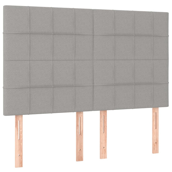 Kopfteil Hellgrau 144x5x118/128 cm Stoff