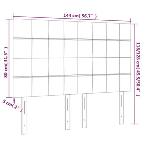 Kopfteil Hellgrau 144x5x118/128 cm Stoff