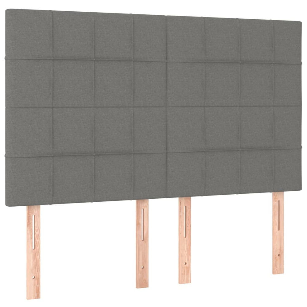 Kopfteil Dunkelgrau 144 x 5 x 118/128 cm Stoff