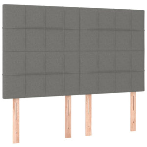 Kopfteil Dunkelgrau 144 x 5 x 118/128 cm Stoff